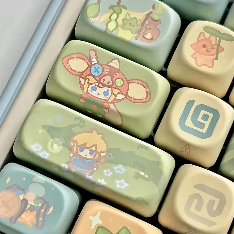 Imagem -02 - The Legend of Zelda Tears of The Kingdom Keycap Pbt Dye Sublimation Caps de Perfil Moa para Teclado Mecânico mx Switch 142 Teclas