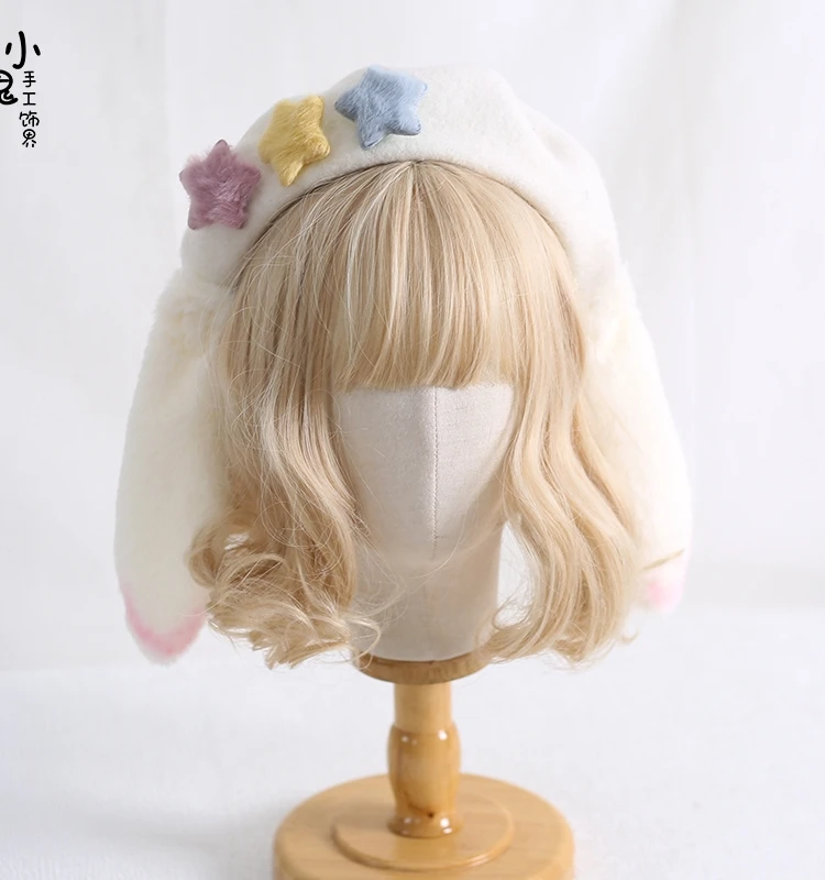 Spring Japanese Style Beret Lolita Girly Sweet Candy Rabbit Ear Autumn and Winter Warm Painter Cap