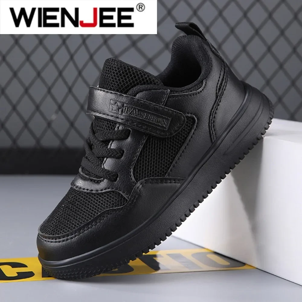 

Children's Fashion Sports Shoes Black Student Kids Boys & Girls Non Slip Flat Walking Shoes Lightweight Breathable Tennis