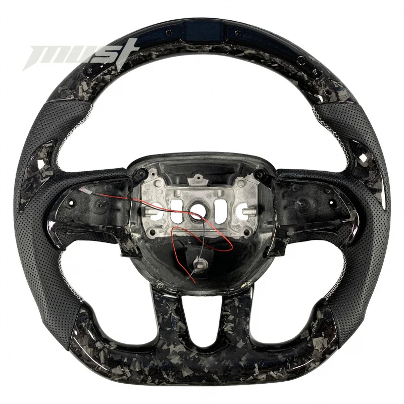 

Рулевое колесо из углеродного волокна на заказ 2014-2023 Challenger Durango SRT Hellcat Grand Cherokee Trackhawk