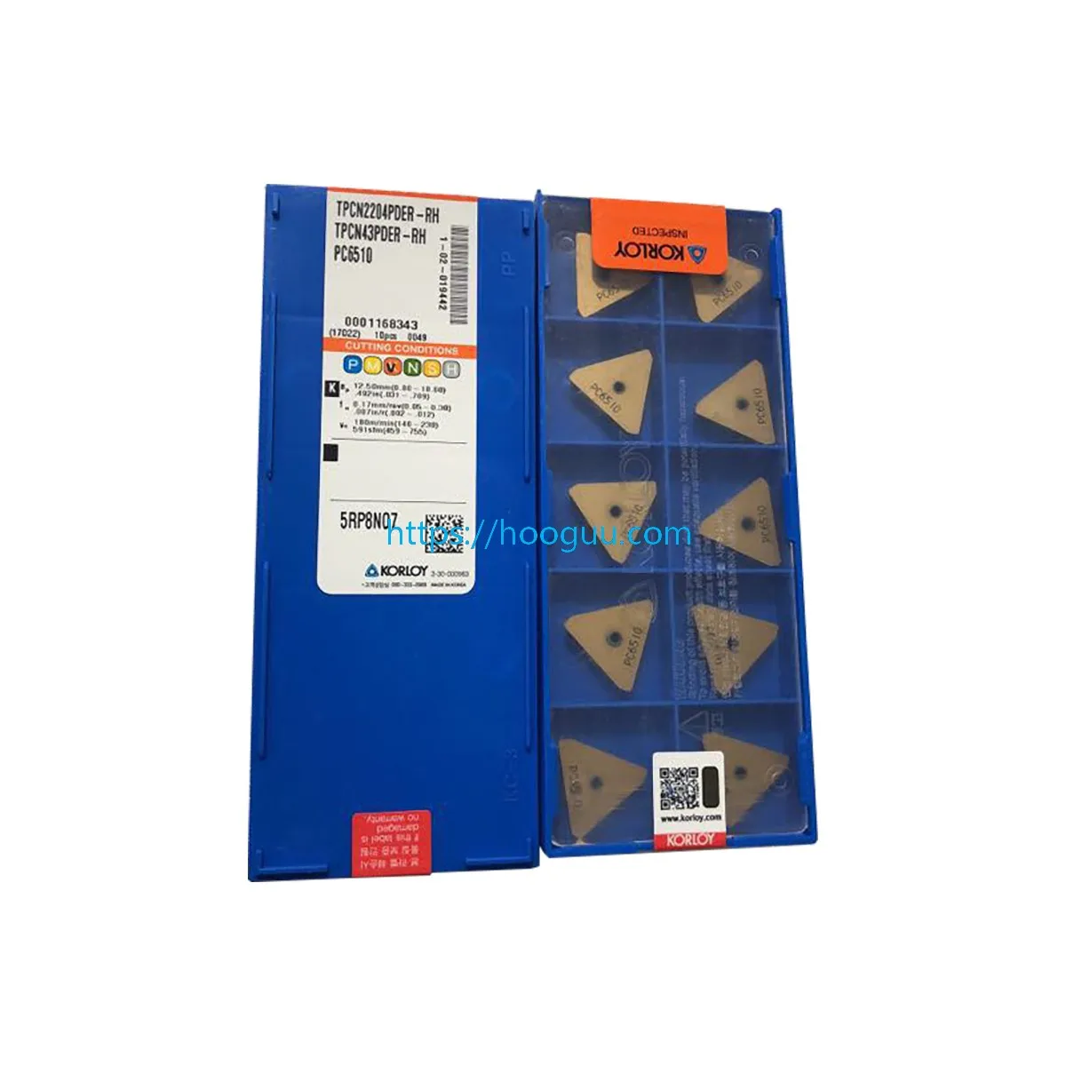 KORLOY Original TPCN TPCN11 TPCN1103PPN TPCN110304 H01 TPCN2204PDER RH PC6510 Milling Inserts Milling Cutter CNC Tools