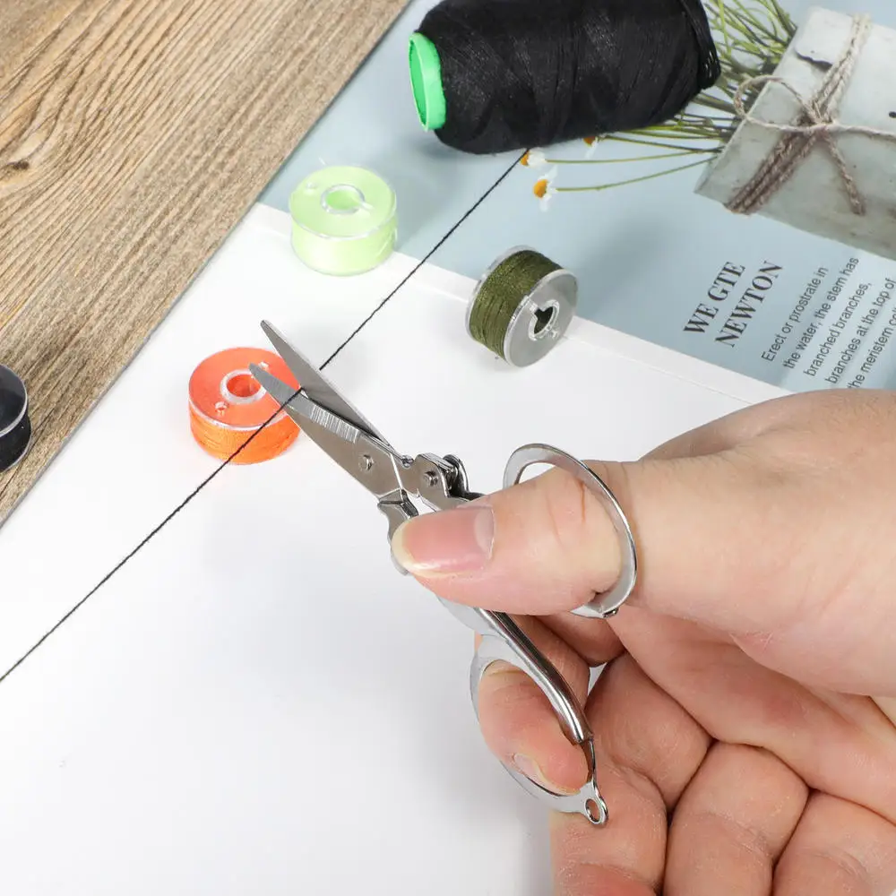 Folding Scissors Pocket Travel Small Crafts Sharp Blade Emergency Mini Foldable Travel Embroidery Scissor Thread Tailor Scissors