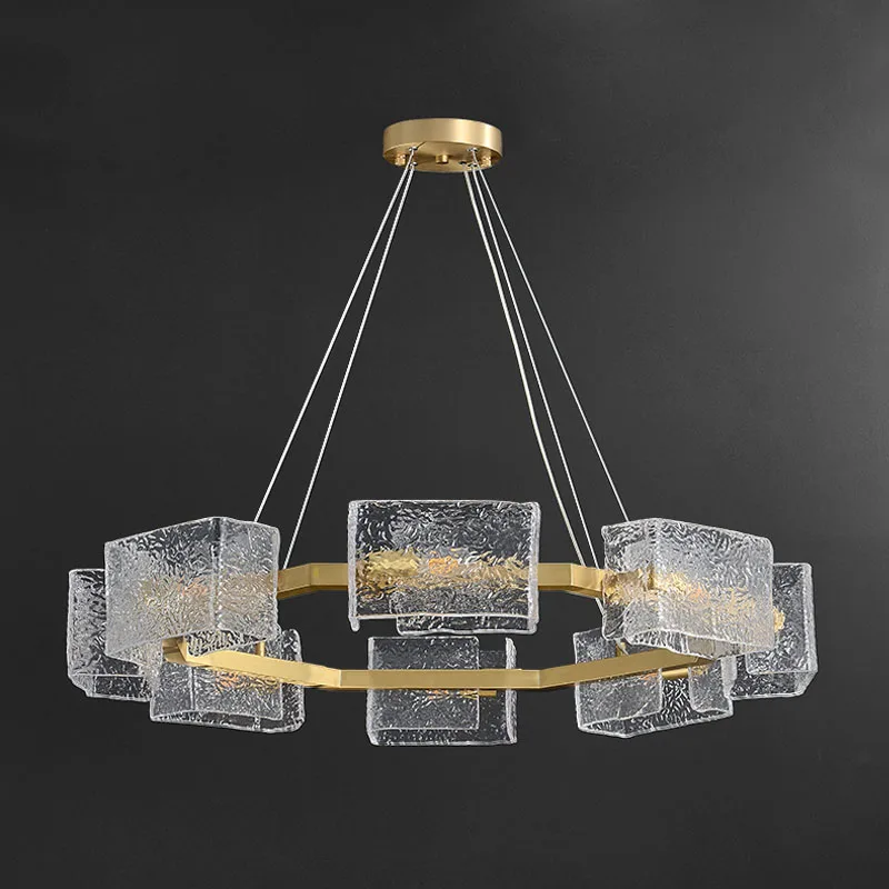 Luxury Pendant Light With Water Ripple Modern Glass Pendant Light Living Room Dining Room Bedroom Island Desk Lamp