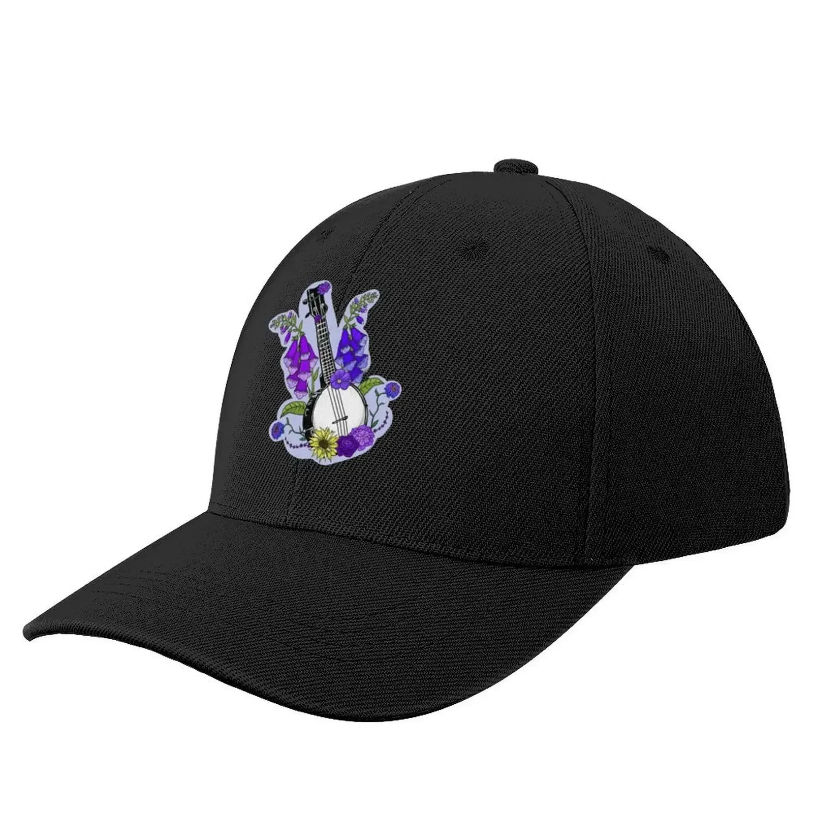 

Banjo with Flowers (Purple) Baseball Cap Luxury Cap Golf Hat Snapback Cap Hip Hop Men's Hats Women's