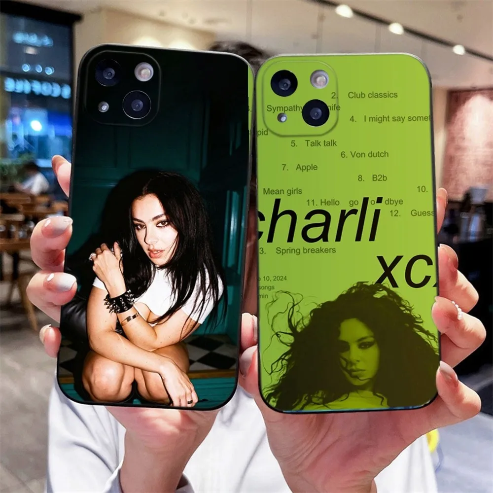 Singer C-Charli XCX BRAT Phone Case For iPhone 16,15,14,13,12,11 Plus,Pro,Max,XR,XS,X,7,8 Plus,SE,Mini Silicone Soft