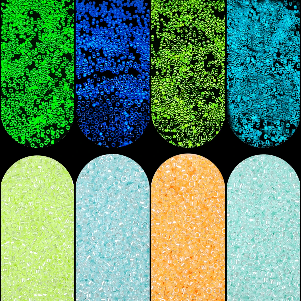 Luminous Glass Rice Beads 6