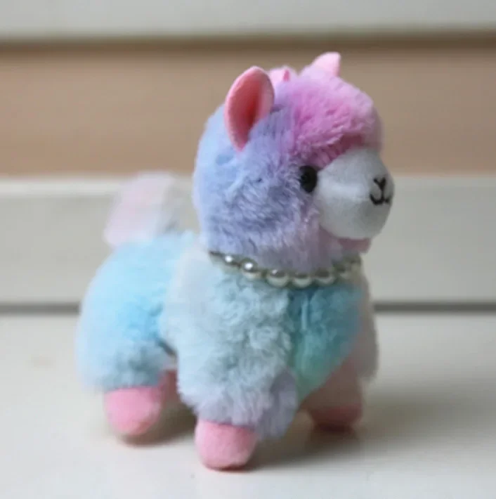 

1Pcs Cute colorful alpaca small pendant doll bamboo charcoal plush toy bag key pendant doll send classmate friend gift