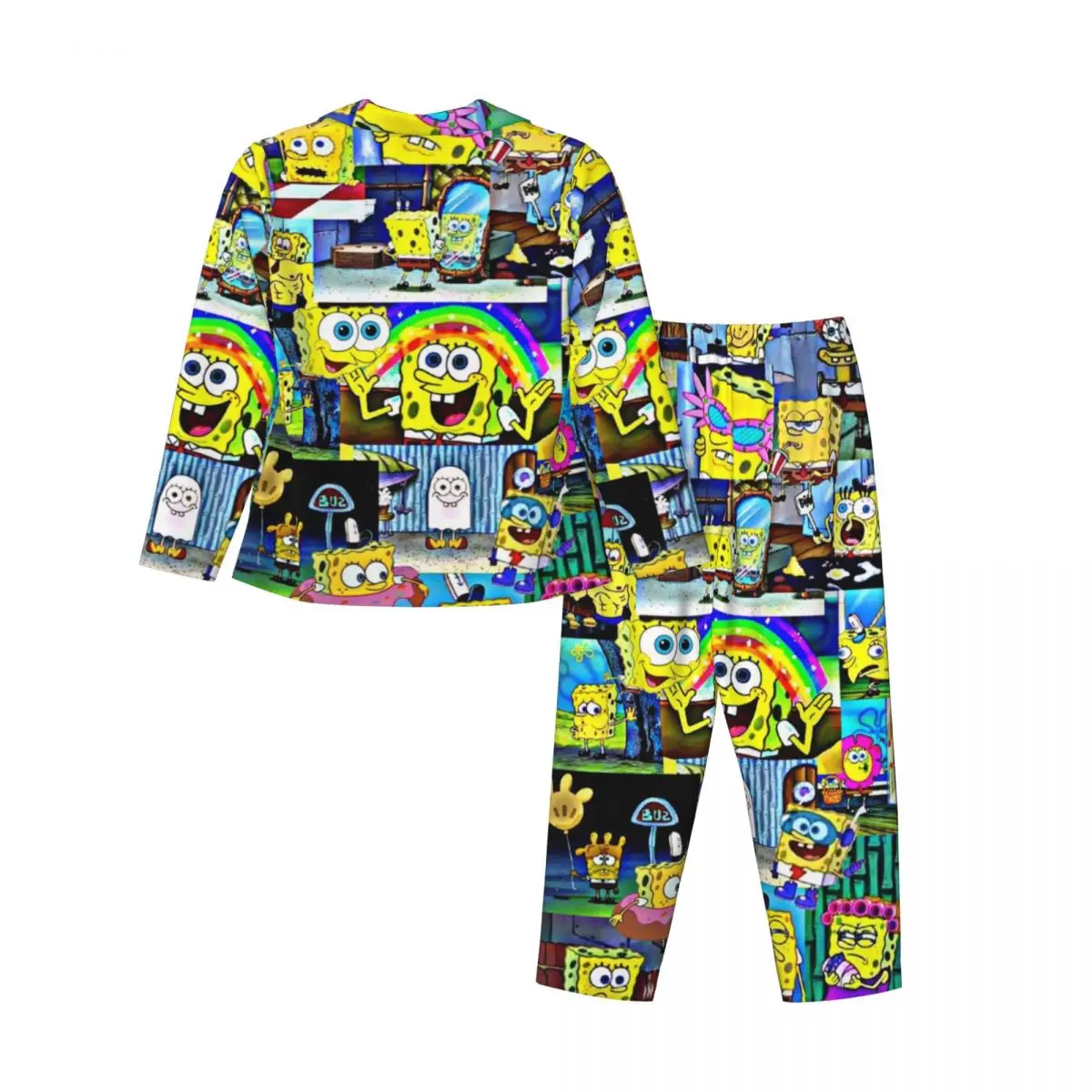 SpongeBob SquarePants Women\'s Pajamas Set 2 Piece Set For Women Casual Long sleeve Suit