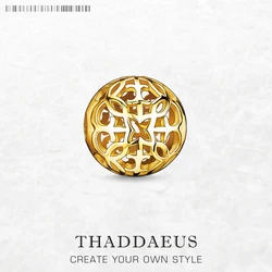 Charm Bead Arabasque Ornament 925 Sterling Silver Ethnic Karma Jewelry Accessories For Men Women