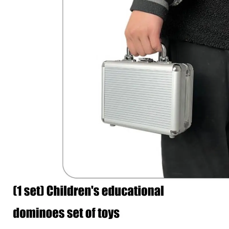 652F Durability Melamine Dominoes Block Educational Stacking Toy for Kids Ages 3+ with Storage Box