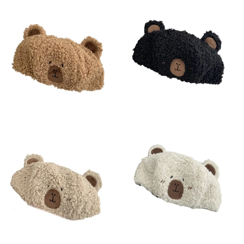 F42F Unique Bear Trendy Daily Wear Unique Character Hat for Travel and Leisures