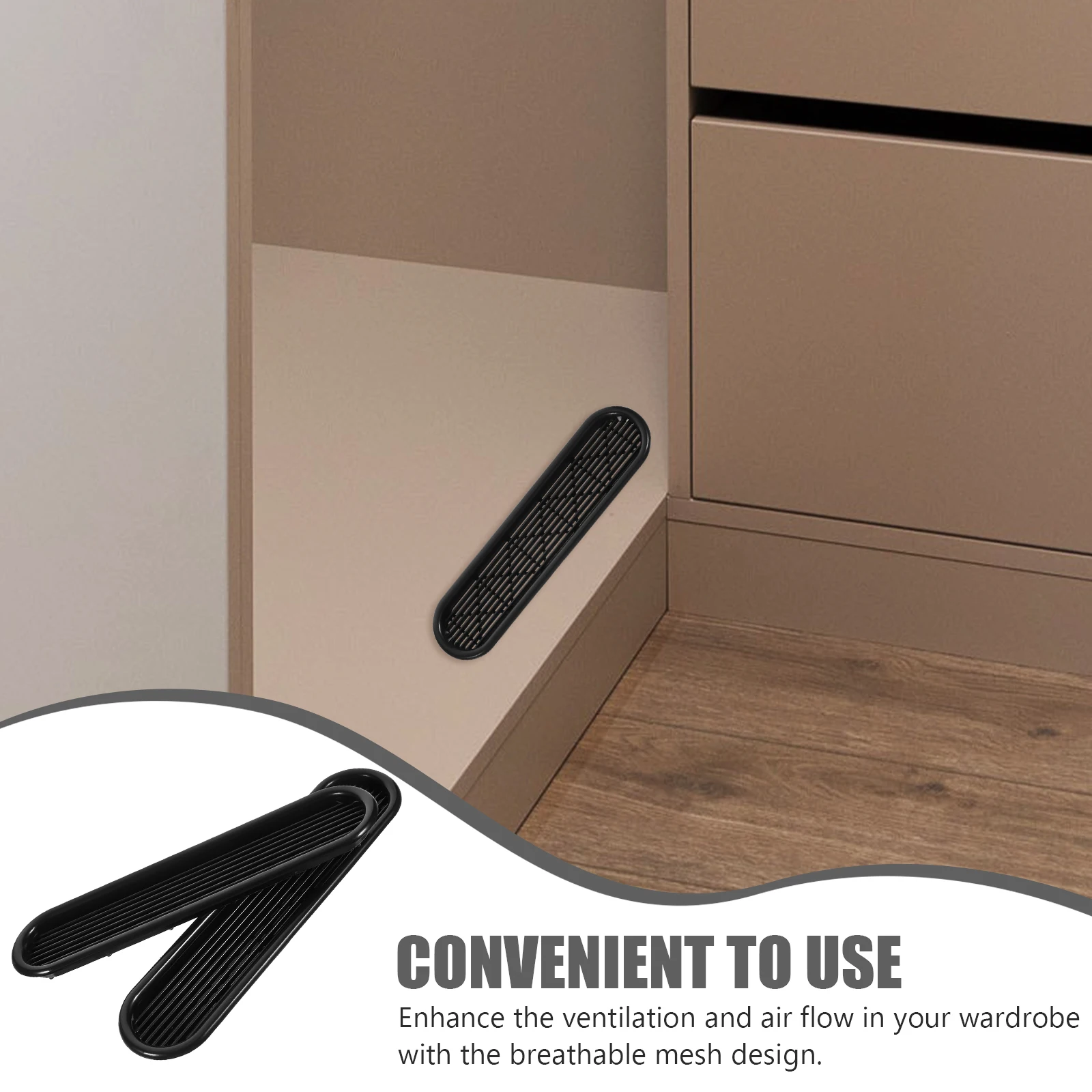

4PCS Wire Hole Cover Accessories Black Ventilation Grille for Wardrobe Shoe Cabinet Air Vents Heat Dissipation Furniture