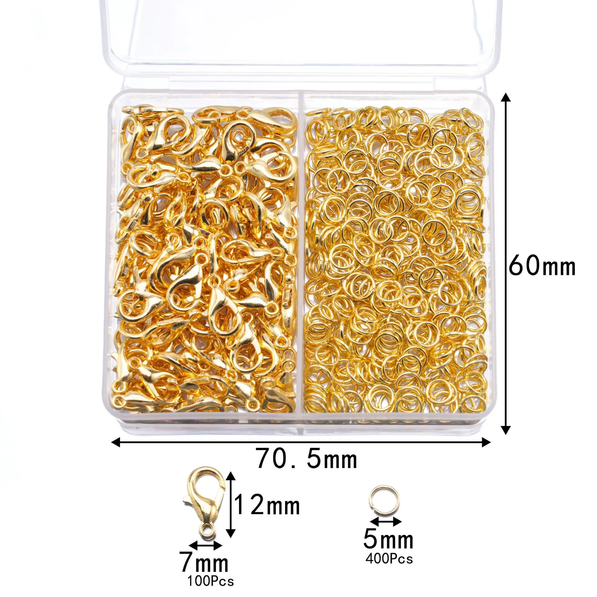 500Pcs Jewelry Making Kit Multi Color Lobster Clasps And Open Ring with Box For DIY Jewelry Making Accessories Supplies Kit - view 2