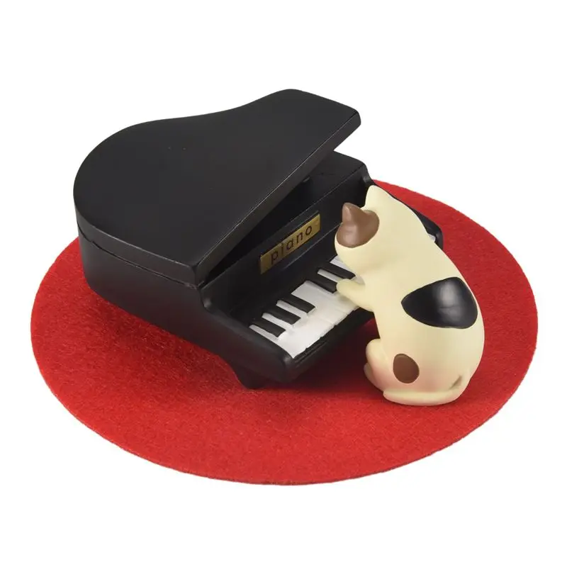 ABJN-Cute Piano Cats Figurines Tiny Cats Statue Little Sculpture Of Adorable Cats As Shown Resin For Desk Decor In Bedroom Or Ga