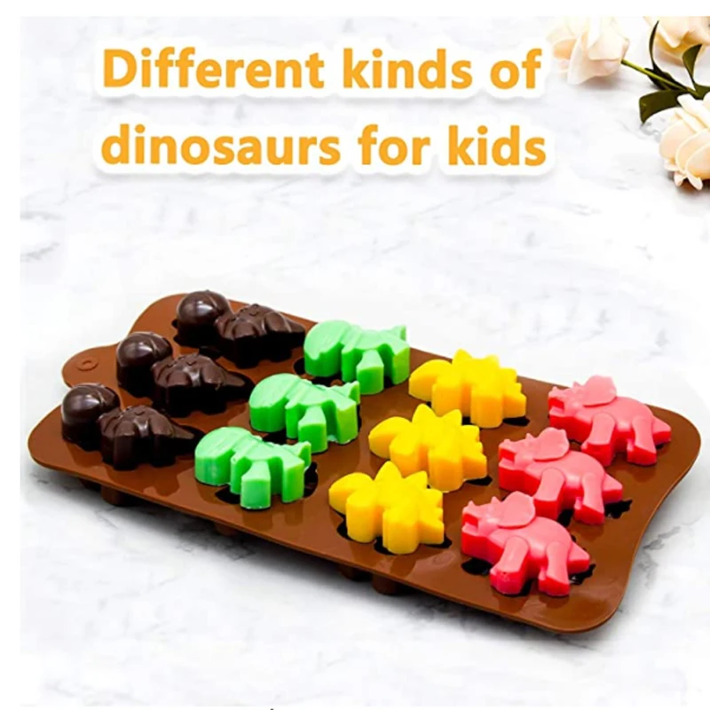 Animal Chocolate Mold Dinosaur Cartoon Silicone Mold Hippo Bear Trojan horse Suitable for Candy Ice Cube Pastry Baking Tools