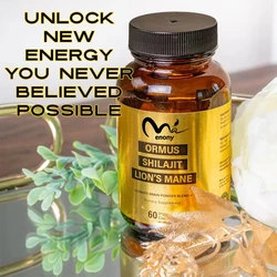 Ormus Shilajit Lion's Mane Hemp Protein Powder - the only mixture of energy, memory, and focus -60 vegetarian capsules
