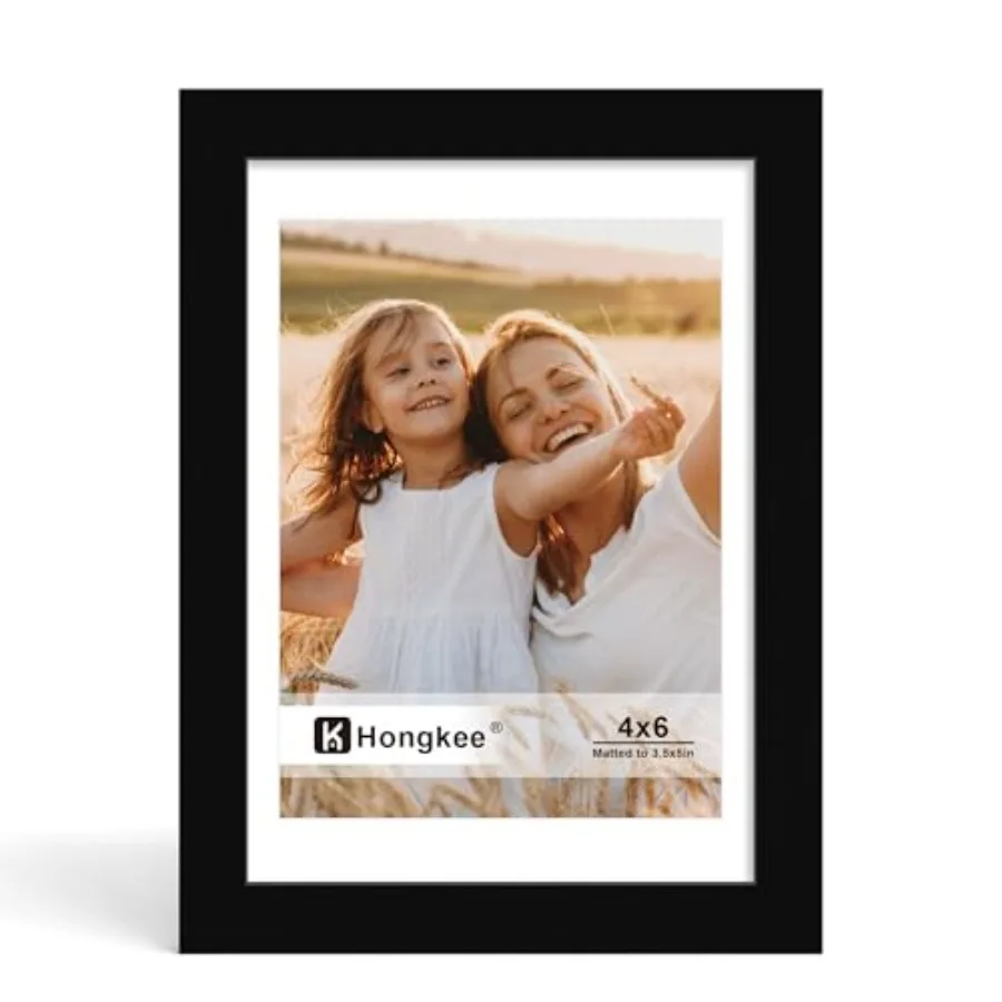 

Picture Frame, Made of Solid Wood with Real Glass, Display Pictures with Mat or without Mat - Wall and Tabletop,1 Pack