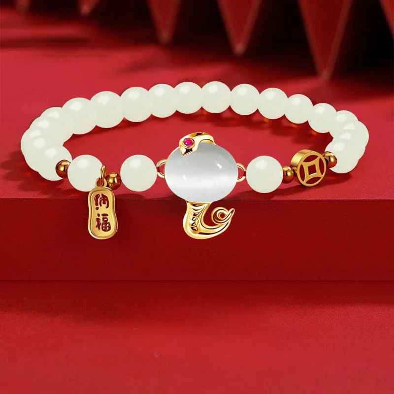 2025 Snake Year Red String Bracelet for Women Men Cute Zodiac Snake Charm Braided Rope Chinese Feng Shui Amulet Lucky Bracelets