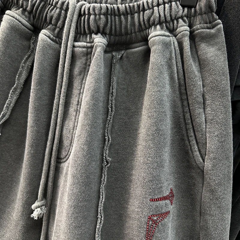 

Брюки Thulub с вышитым логотипом, утяжеленные, с эффектом драпировки, в стиле High Street, деконструированные, на шнурке, длиной до колена, модные, повседневные.