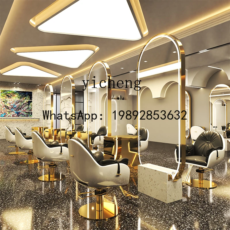 AA  vertical hairdresser single and double-sided mirror barber shop mirror  table hair salon stainless steel mirror