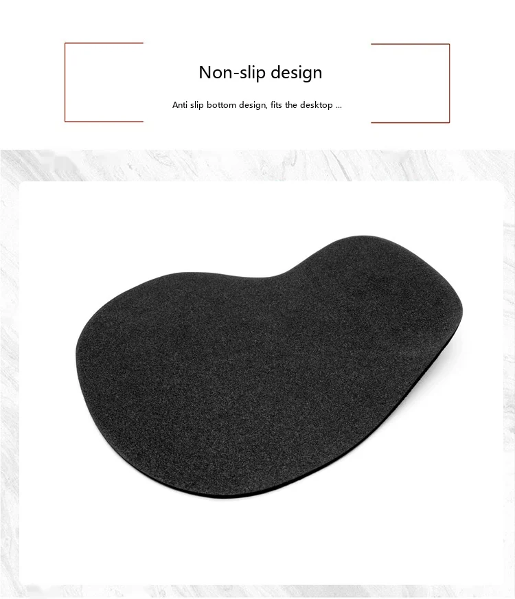 Ultra Dünne SBR Handgelenkauflage Mauspad Leichtgewicht Schwarz Ergonomisch Rutschfeste Schreibtischunterlage Büro Gaming – Detail 5
