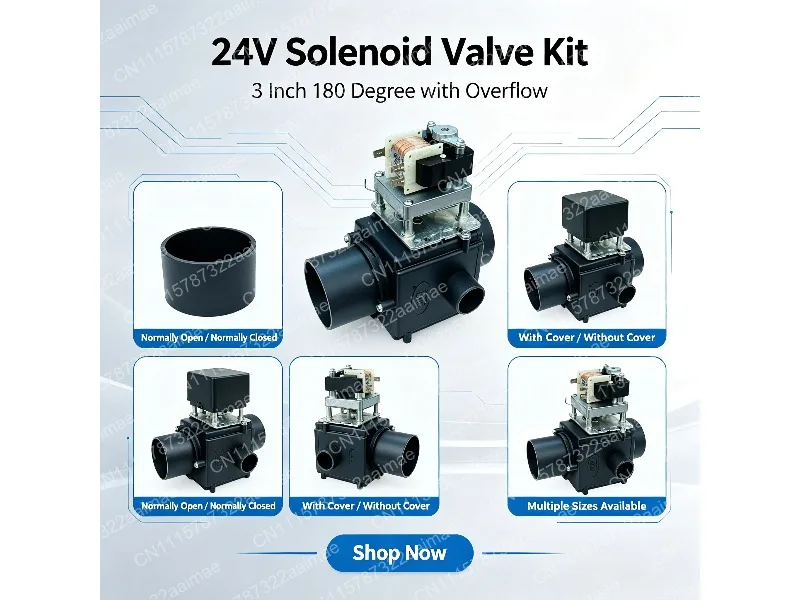 Industrial Washing Machine Drain Valve 3 Inch 180 Degree Solenoid Valve for Commercial Laundry Equipment