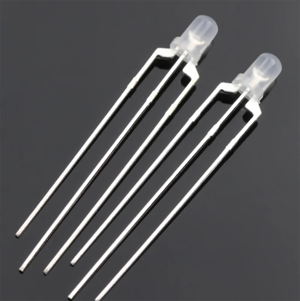 1000pcs 3mm 5MM Round Clear/Fog LED Bicolor Lamp F3 Common Anode/Cathode LED 3 Pins Light Emitting Diode Red&Yellow Blue&Green