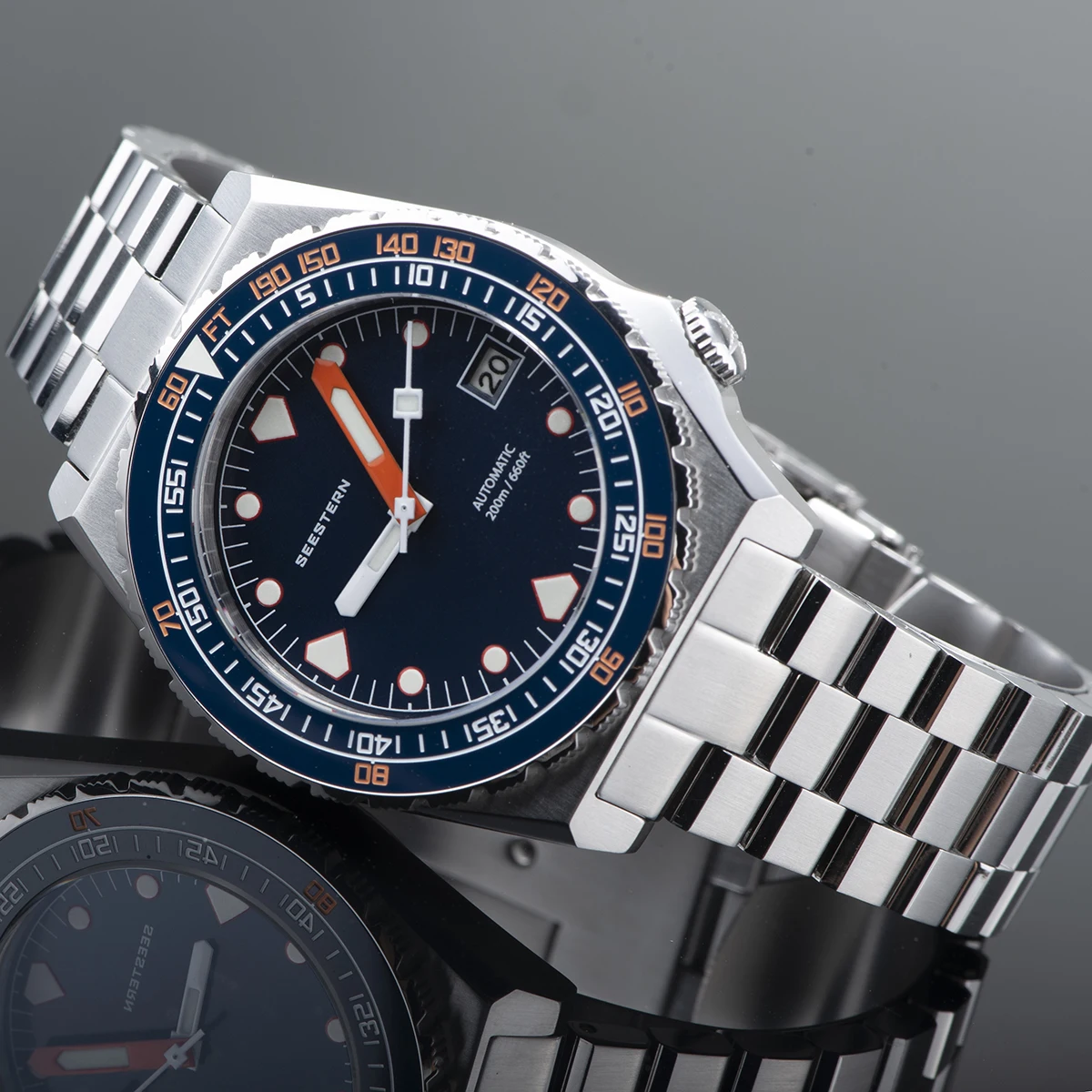 SEESTERN SUB600T Herren-Taucheruhr, automatisches NH35-Uhrwerk, Keramiklünette, Lume, mechanische Armbanduhr, Saphirglas, wasserdicht, V3 6