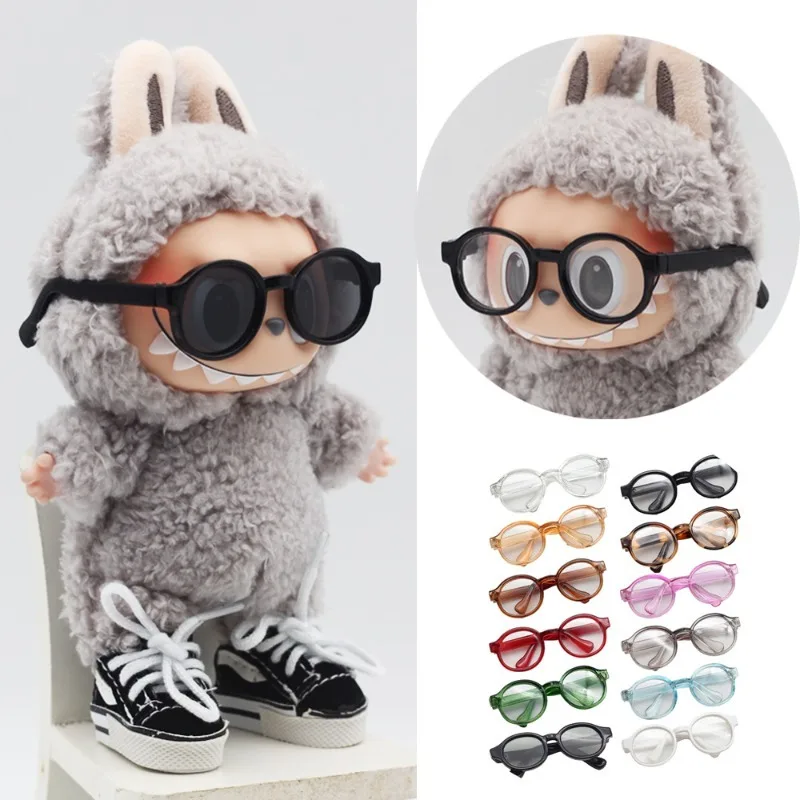 

New trend Labubu doll star doll classic round frame transparent glasses glasses accessories transparent glasses