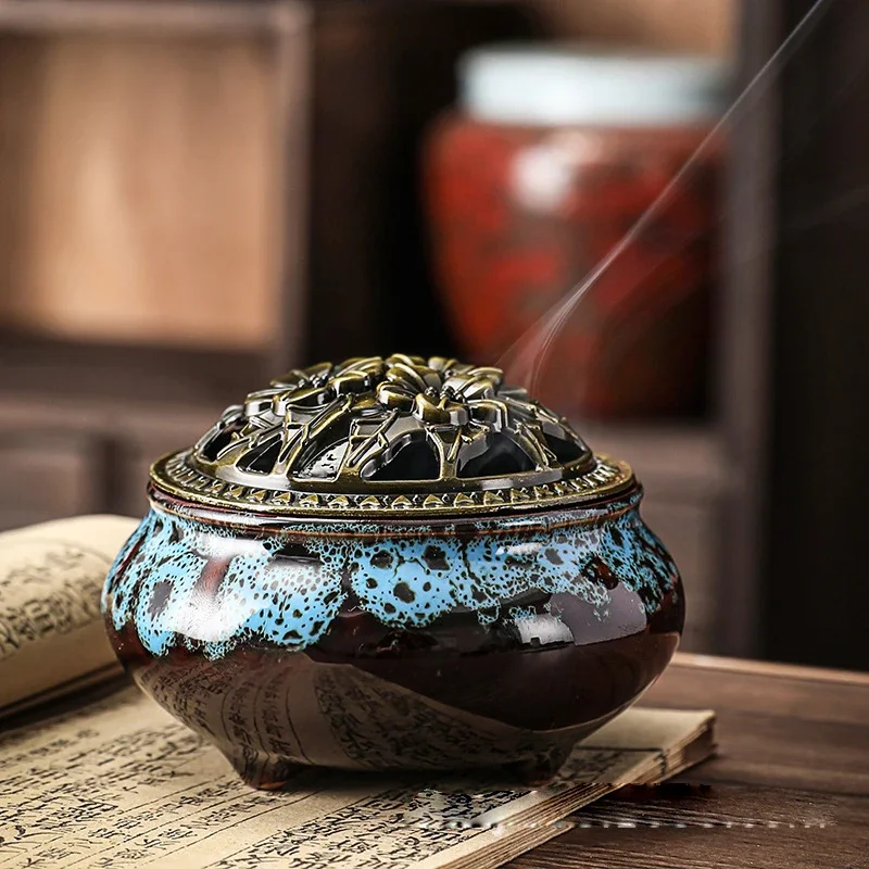 Y Ceramic Ice Cracking Incense Burner Coil Cone Stick Incense