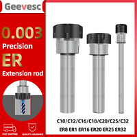 Precision 0.003 C10 C12 C16 C20 C25 C32 ER8 ER11 ER16 ER20 ER25 ER32 Extension Rod Deep Hole Machining Tools for ER collet Nut