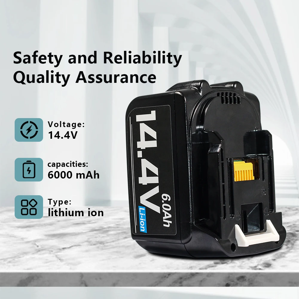 For Makita BL1430 14.4V 3Ah-6Ah Rechargeable Power Tools Batteries 4S2P Li-ion Battery For Makita 14.4V BL1460 1415 194066-1