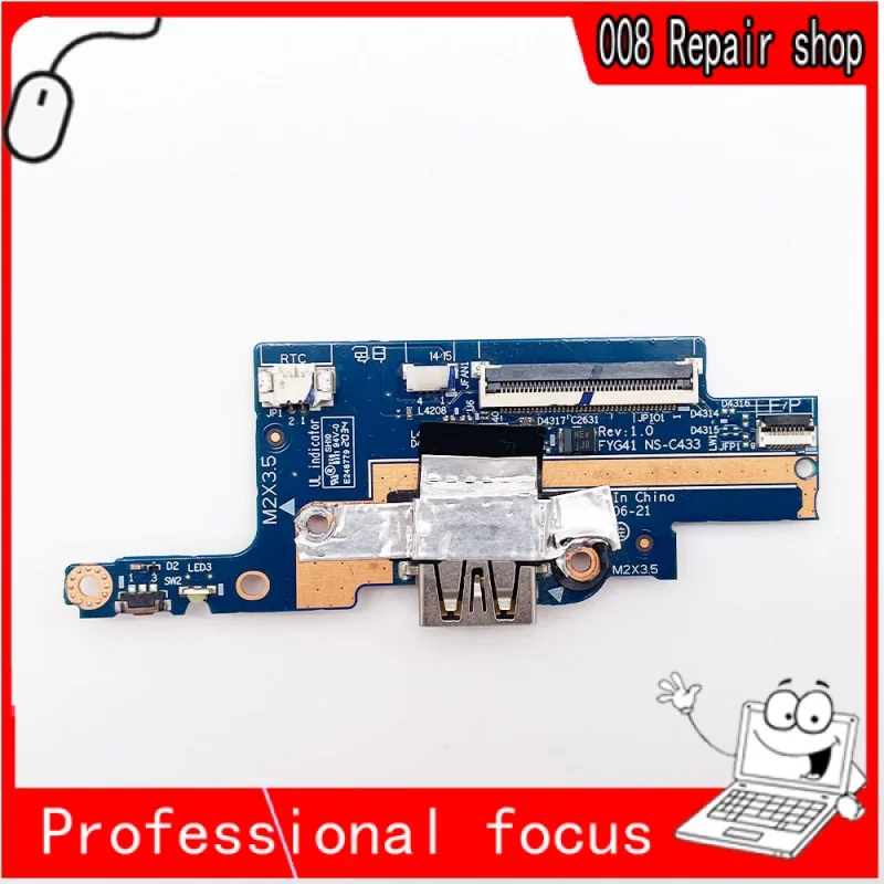 For Lenovo YOGA C740-14 C740-14IML laptop Power Button switch USB Jack IO Board FYG41 NS-C43 3 5C50S24993