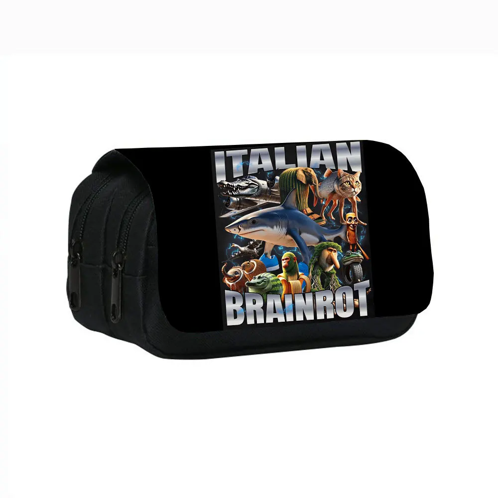 Tung Tung Tung Sahur Italian Brainrot Meme Pencil Case Pen Box Bags Girls Boys Large Storage Students School Cosmetic Pencilcase