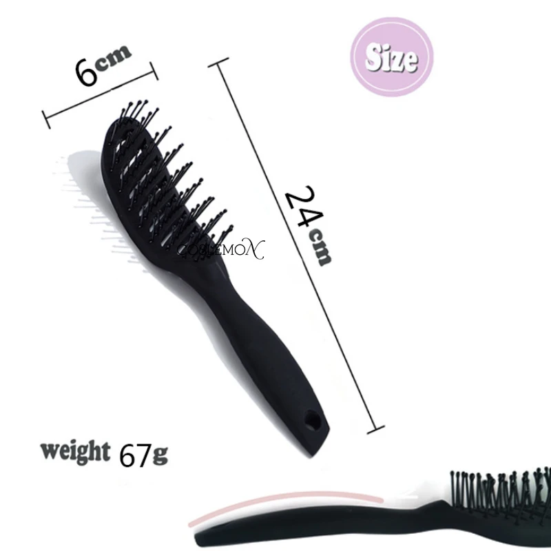 Hair Comb Salon Anti-static Heat Curved Vent Hair Scalp Massage Airbag Rubber Styling Tools Elastic Black Barber Accessories image 4