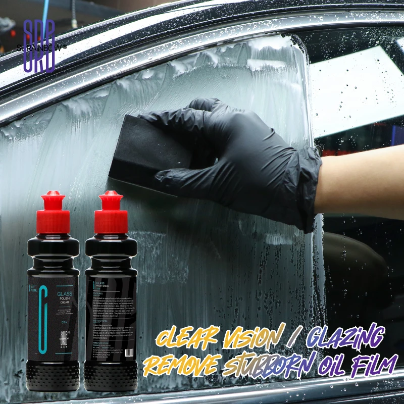 2PCS Car Glass Oil Film Cleaner, Car Windshield Oil Film Cleaner for Auto and Home Eliminates Coatings to Restore Glass to Clear