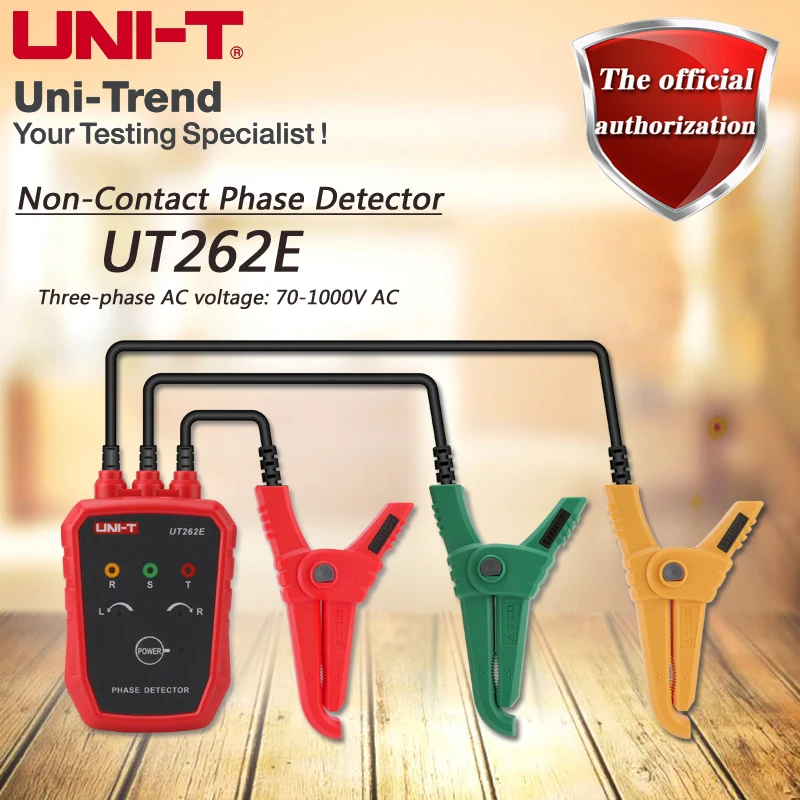 UNI-T UT262E Non-Contact Phase Detector; Induction Phase Detector Three-phase AC Motor Phase Sequence Tester