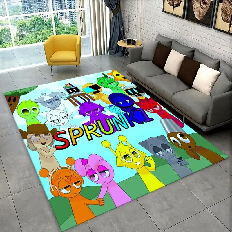 Music Sprunki Incredibox Game Non-Slip Area Rug for Living Room,Bedroom,Playroom,Soft Carpet Floor Mat Home Decor Rug Kids Room view 6