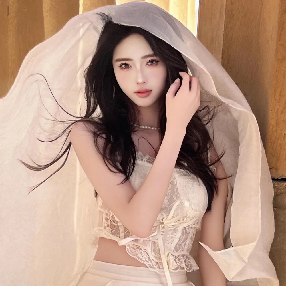 

Sweet Bohemian Silk Scarf Shawls Korean Style Transparent Mesh Neck Scarves Neckerchief Sunscreen Hijab Wraps Travel