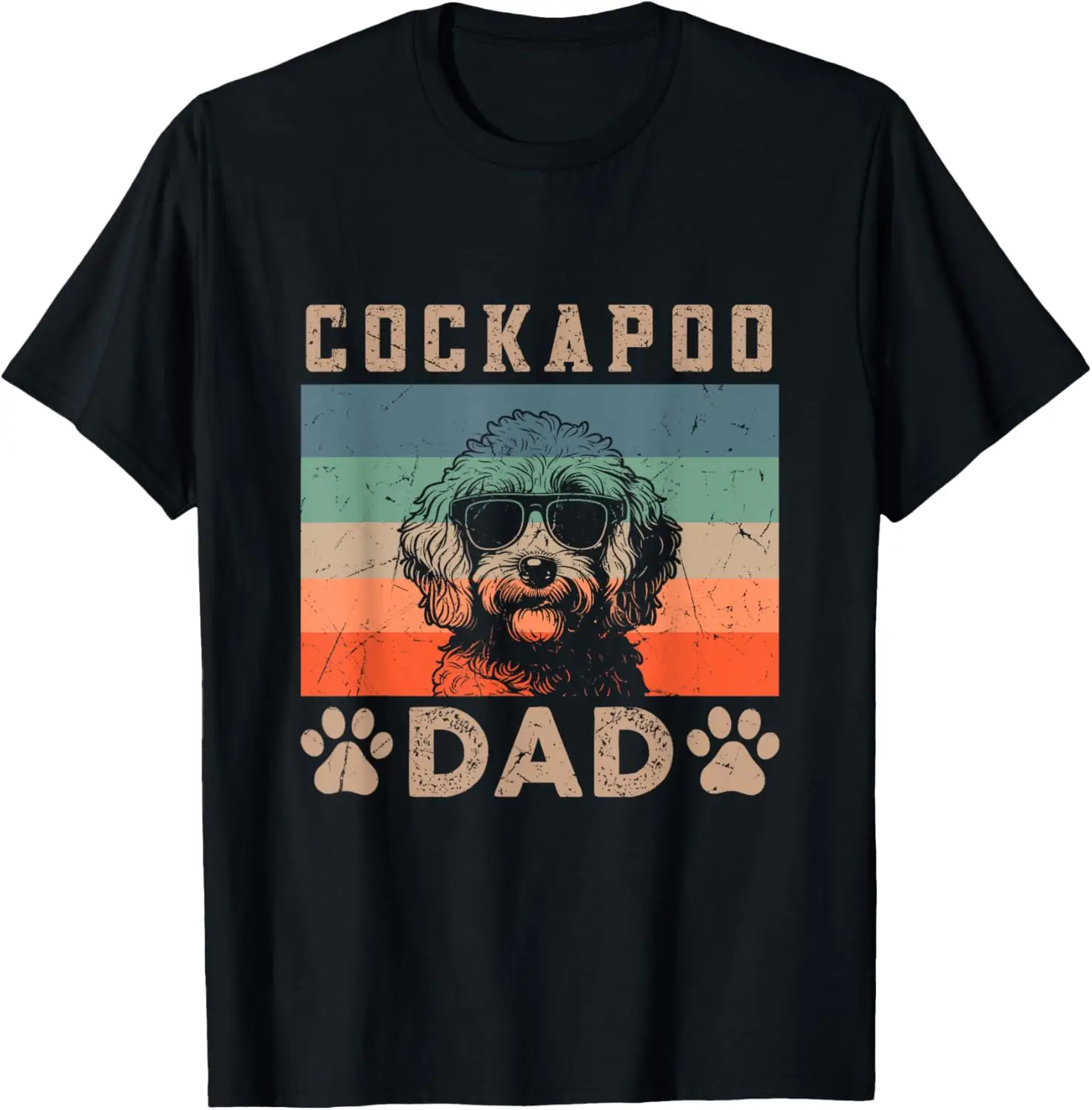 Vintage Cockapoo Dad Gifts Funny Dog Dad Lover Father's Day T-Shirt