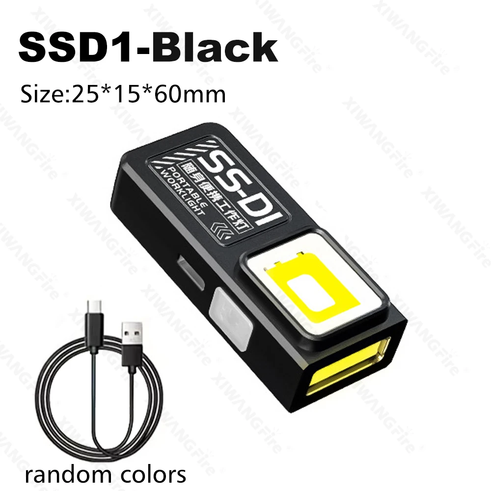 Leistungsstarke Mini COB LED Schlüsselanhänger-Taschenlampe USB-Aufladbar Hängende Arbeitsleuchte Wasserdicht Schlüsselring Camping Wandern Taschenlampe
