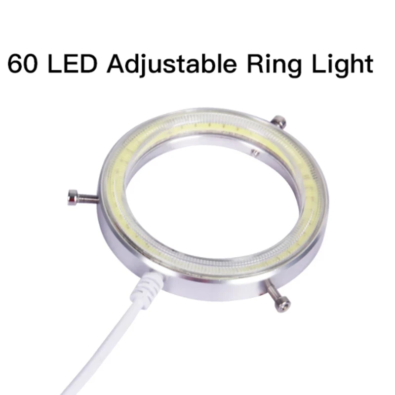 60 LED Adjustable Ring Light Illuminator Lamp for STEREO ZOOM Microscope USB Plug