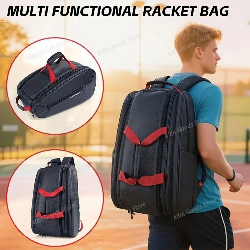 High Quality Pickleball Racquet Padel Racket Backpack Waterproof PU Padel Pickleball Shoulder Bag Adult Athlete Tennis Accessory