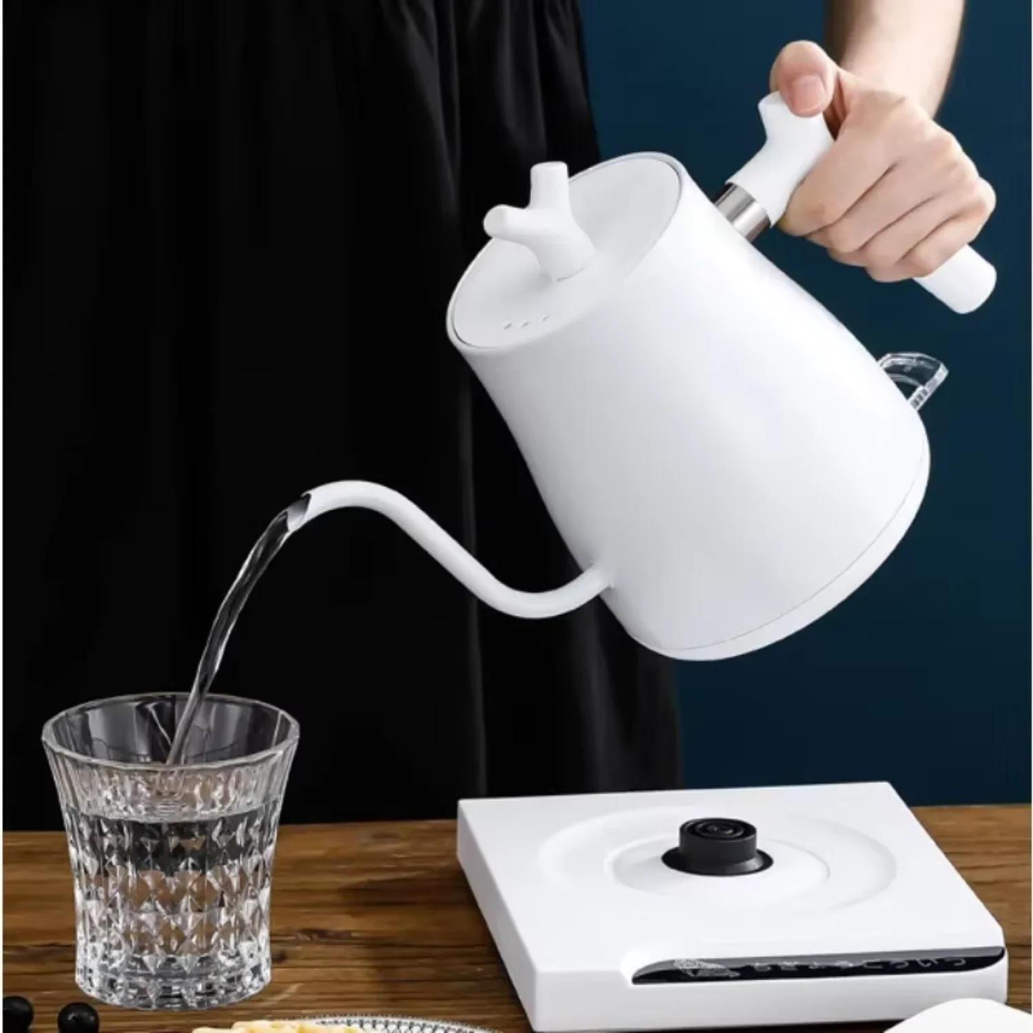1000ML Gooseneck  Kettle Hand Brewed Teapot Heating Water Bottle 220V Large-capacity Thermostatic Power-off Protection