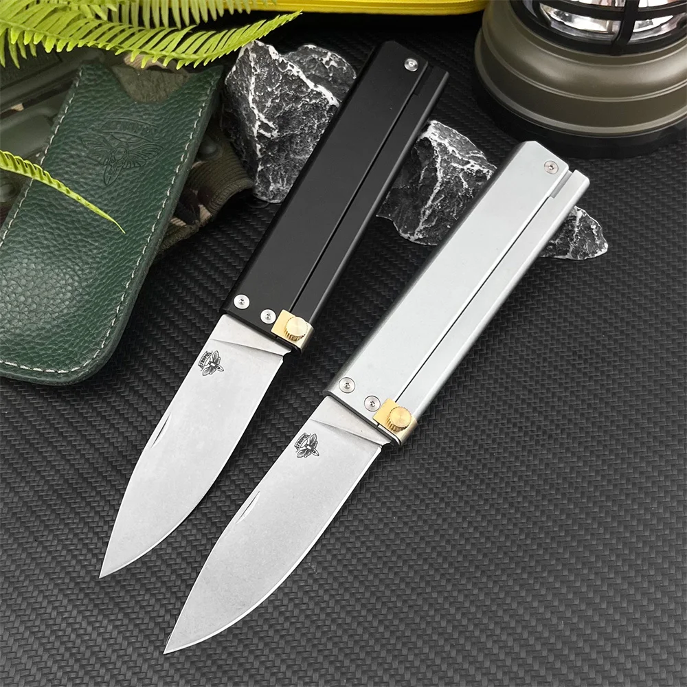 ATROPOS Trapper Folding Pocket Knife - D2 Steel Blade, Excellent Aluminum Handle, EDC Tool for Outdoor Camping and Hiking
