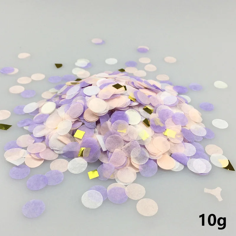 1cm 10g/bag of Melange Paper Confetti Confetti Wedding Birthday Party Decoration Round Transparent Filled Balloon Confetti