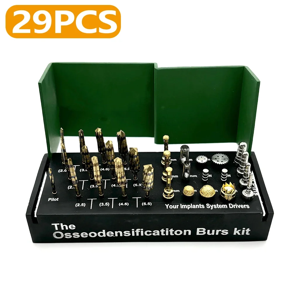 

Dental Implant System Drivers Osseodensification Burs Drills Implant Maxillary Sinus Lift Kit Dental Tools 17/24/29Pcs/kit
