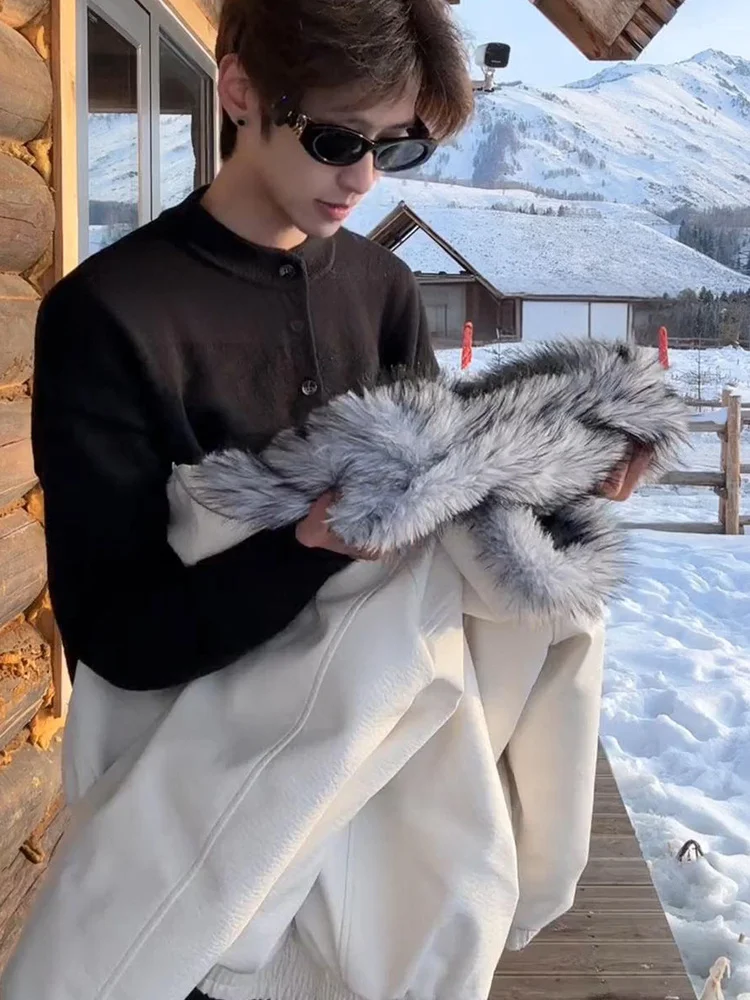 

Wolf King 20 Mountain Eagle PU Leather Hooded Cotton Jaet American Retro Fur Collar Women's Thi Warm ort Coat