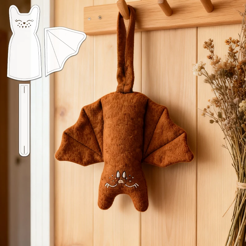 YOMDID 3pcs Hanging Decor Mini Bat Sewing Templates, DIY Bat Themed Pattern Quilting Stencils, Durable PET Templates