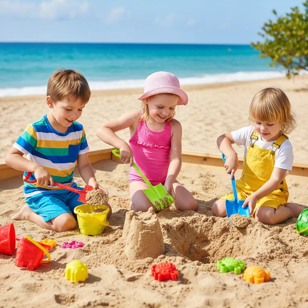 مجرفة شاطئ كبيرة للأطفال من البلاستيك لحفر الرمال والثلج بتصميم كرتوني ومواد عالية الجودة وحواف ناعمة لعبة رملية للأولاد